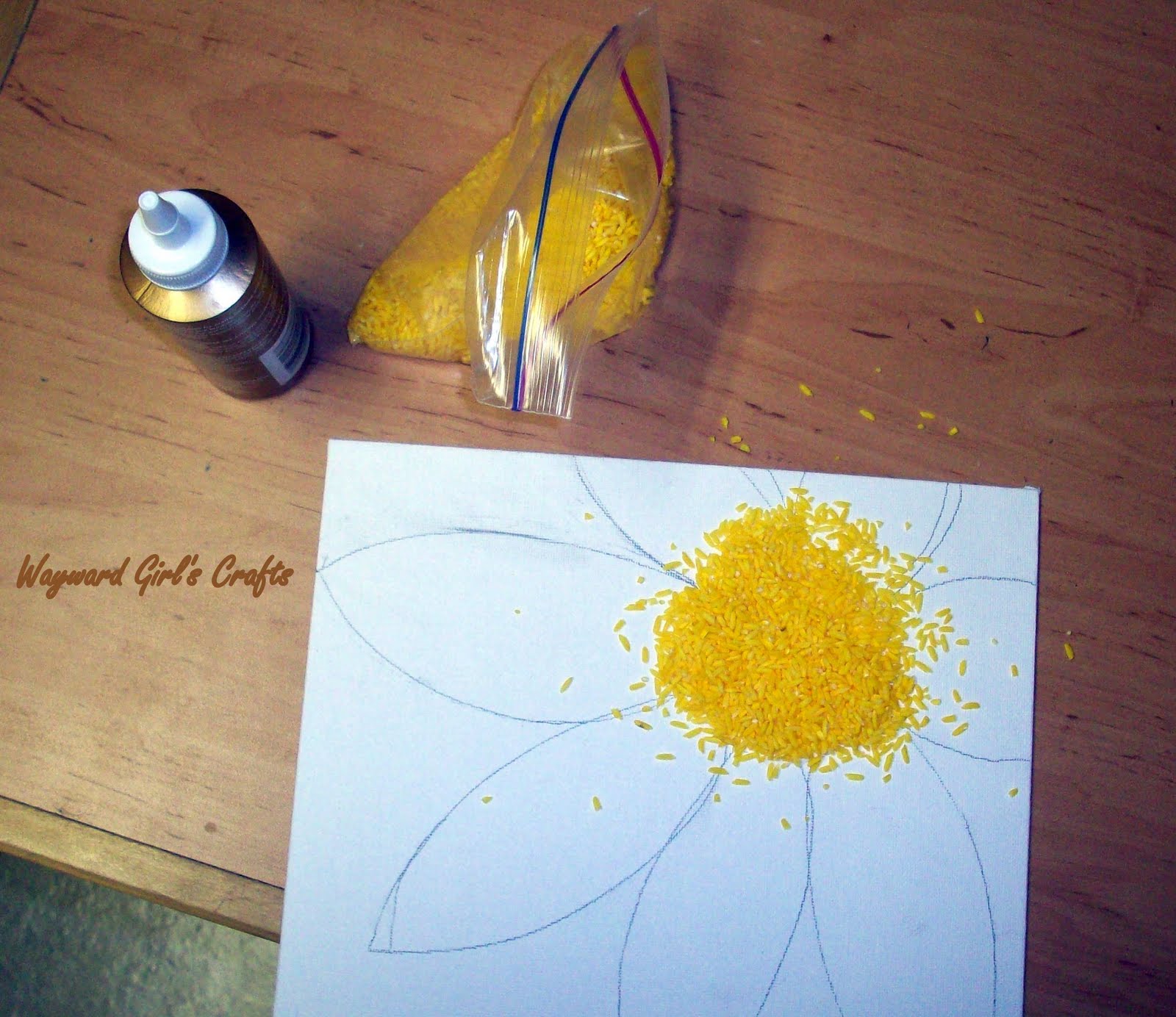 Wayward Girls' Crafts Dyed Rice Artwork