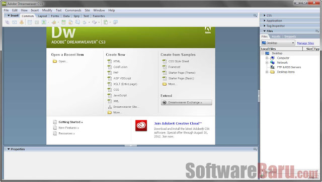 Adobe Dreamweaver CS3 Screenshoot