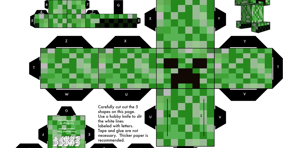 Creeper Minecraft Made Paper Real Life Stock Photo 2058235523