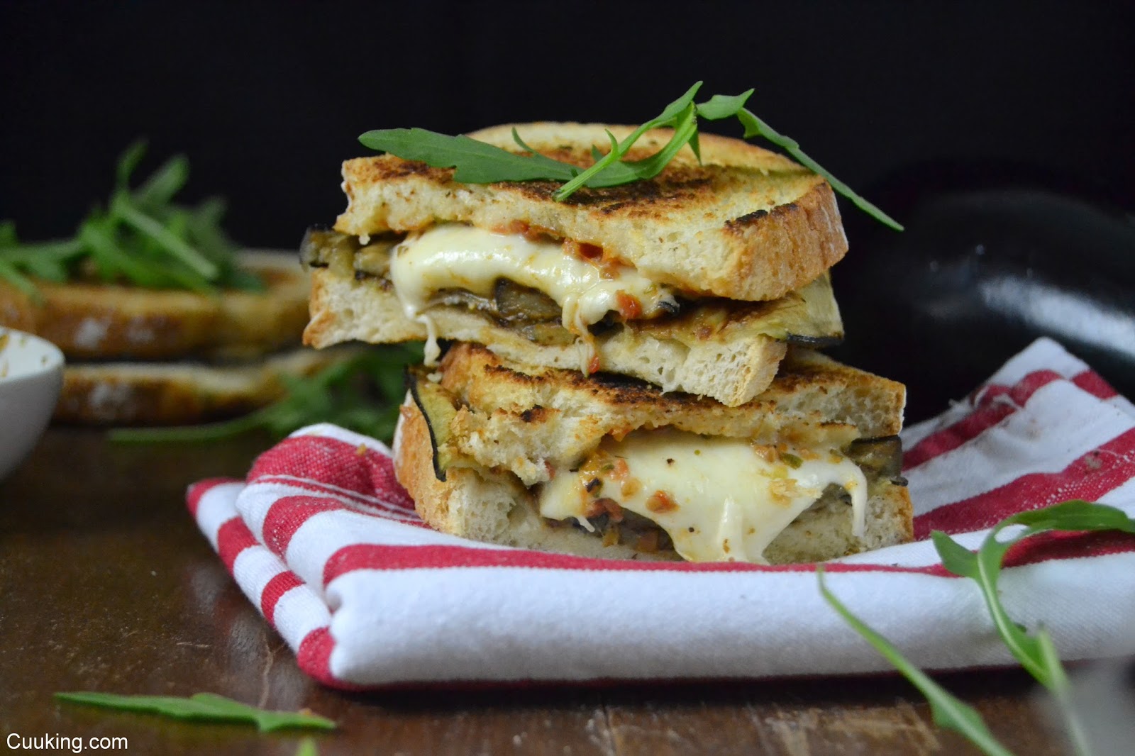 Sandwich Italiano De Mozzarella Y Berenjena #clubsandwich

