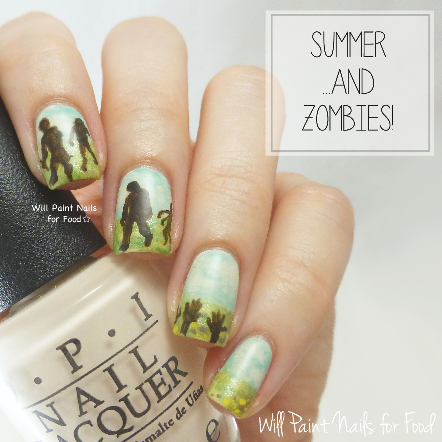 Summer...and zombies nail art