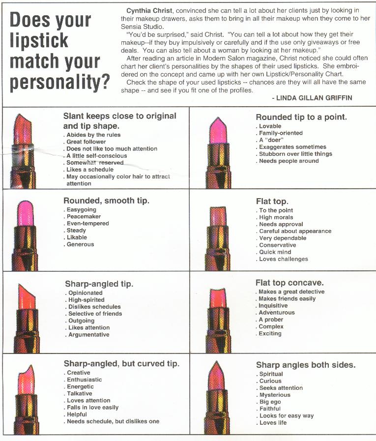 FOCUS ON THE QUIET What does your lipstick say about you?