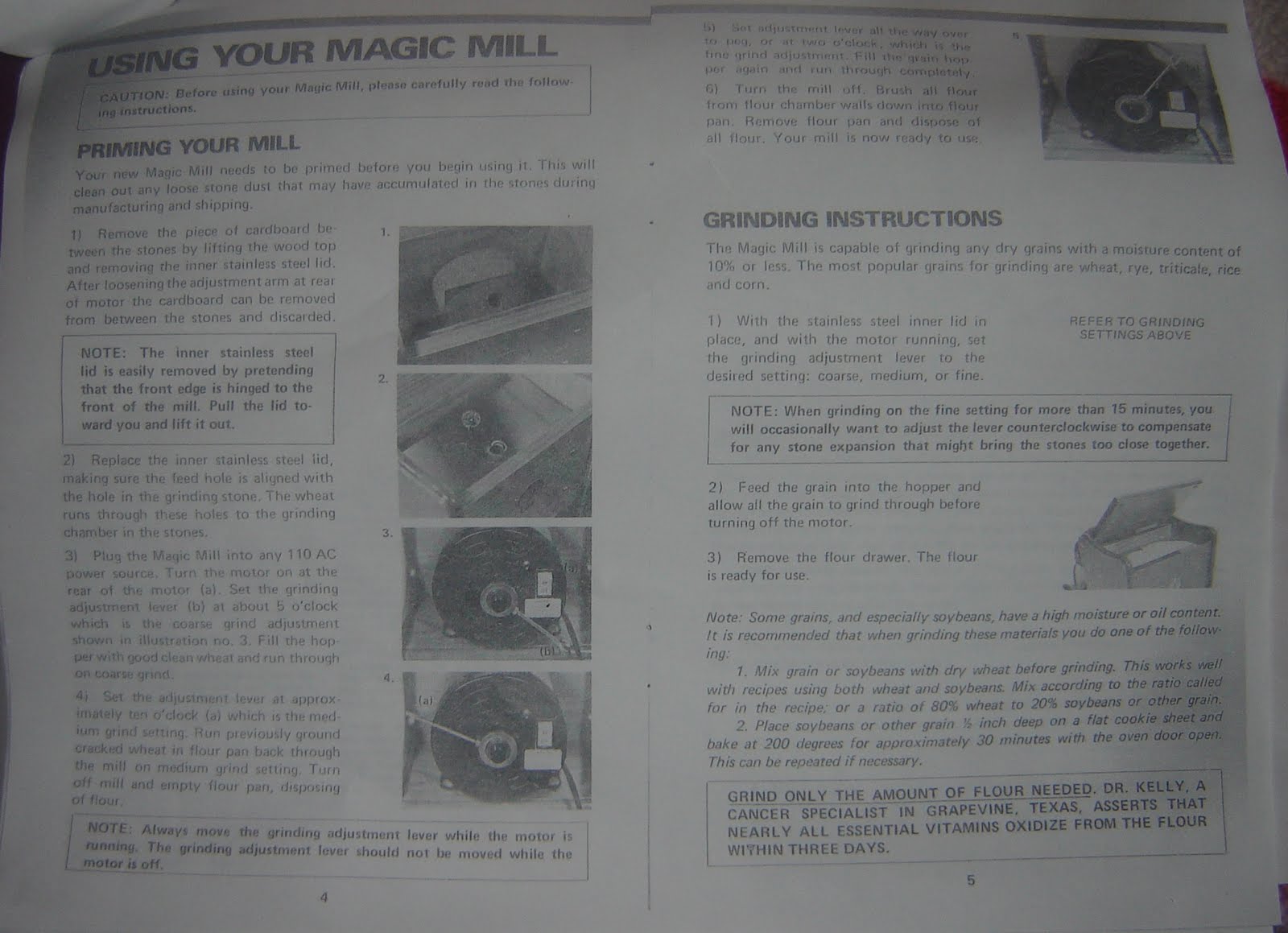Prepared LDS Family 1976 Magic Mill Owner's Manual Instructions
