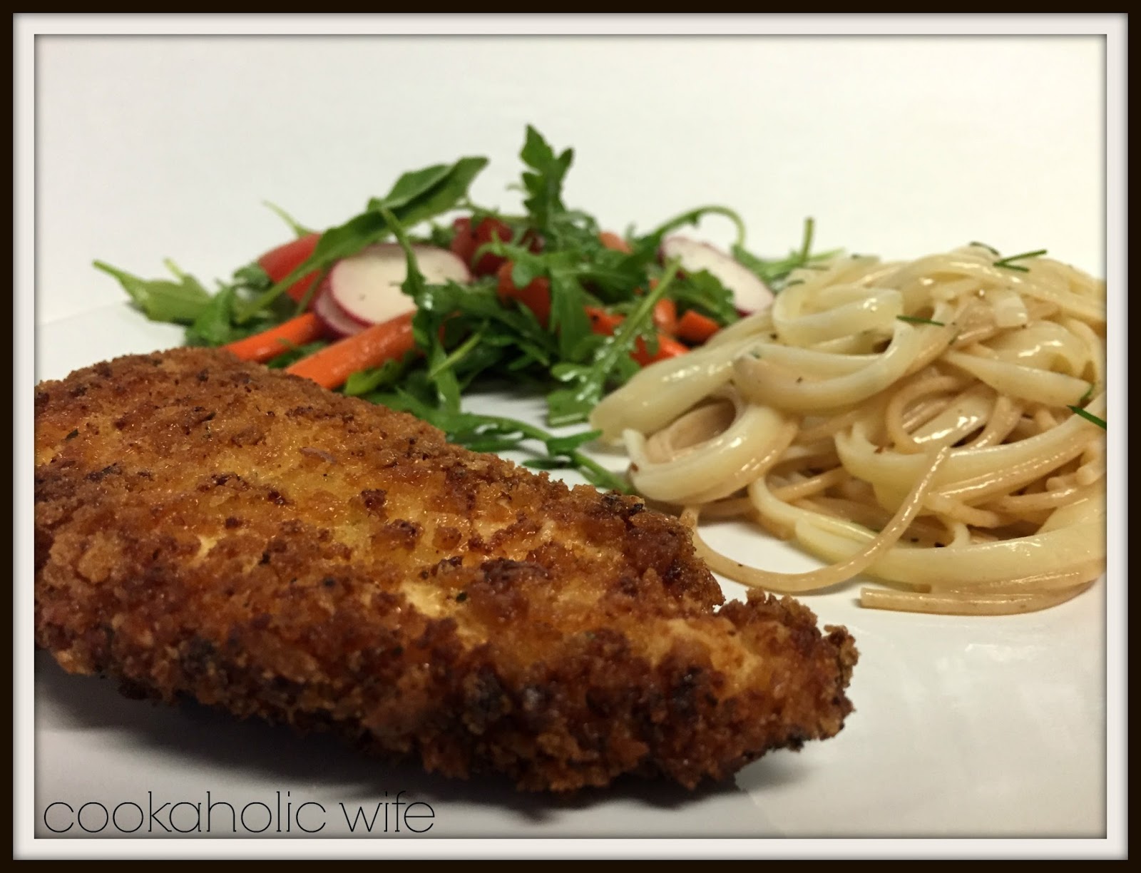 Cookaholic Wife Crispy Chicken Cutlets with ButterChive Pasta and