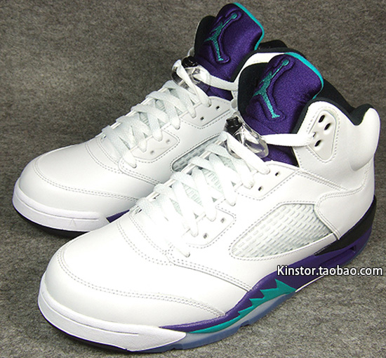 Air Jordan 5 Retro Grapes White Grape Ice New Emerald shoes