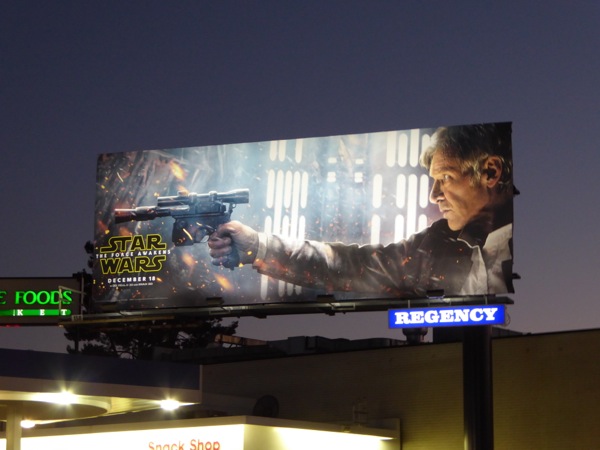 Han Solo Star Wars: The Force Awakens billboard Han Solo Star Wars Force Awakens billboard