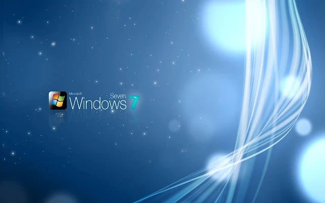 Abstracte Windows 7 achtergrond met lichtgevende strepen en lijnen