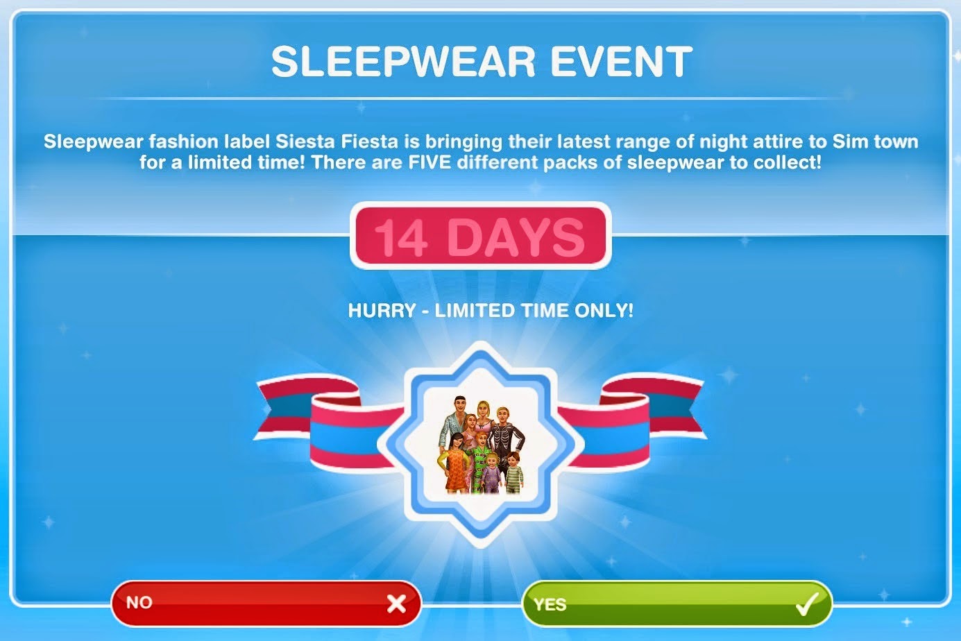 Sims Freeplay Sleepwear Event Greenoid Gemzicle