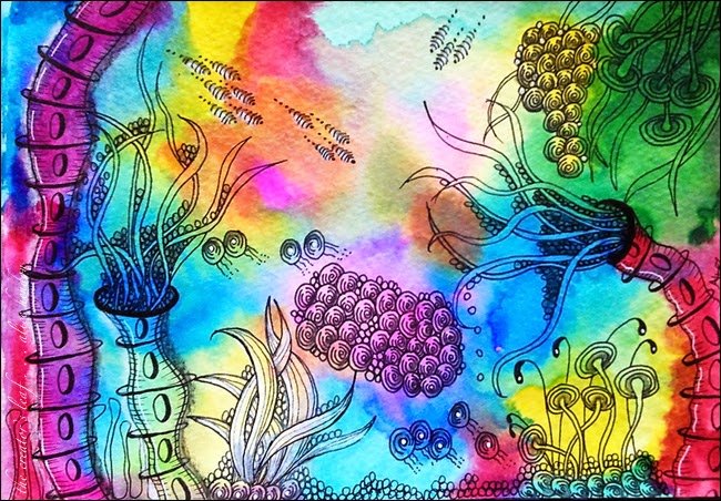 Alice Hendon, The Creator's Leaf, www.thecreatorsleaf.com, steampunk, underwater, twinkling H2Os, zentangle