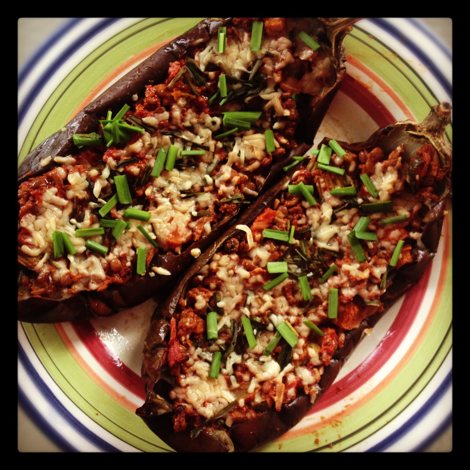 SOULFUL HEALTHY LIVING EGGPLANT STUFFED WITH BOLOGNESE