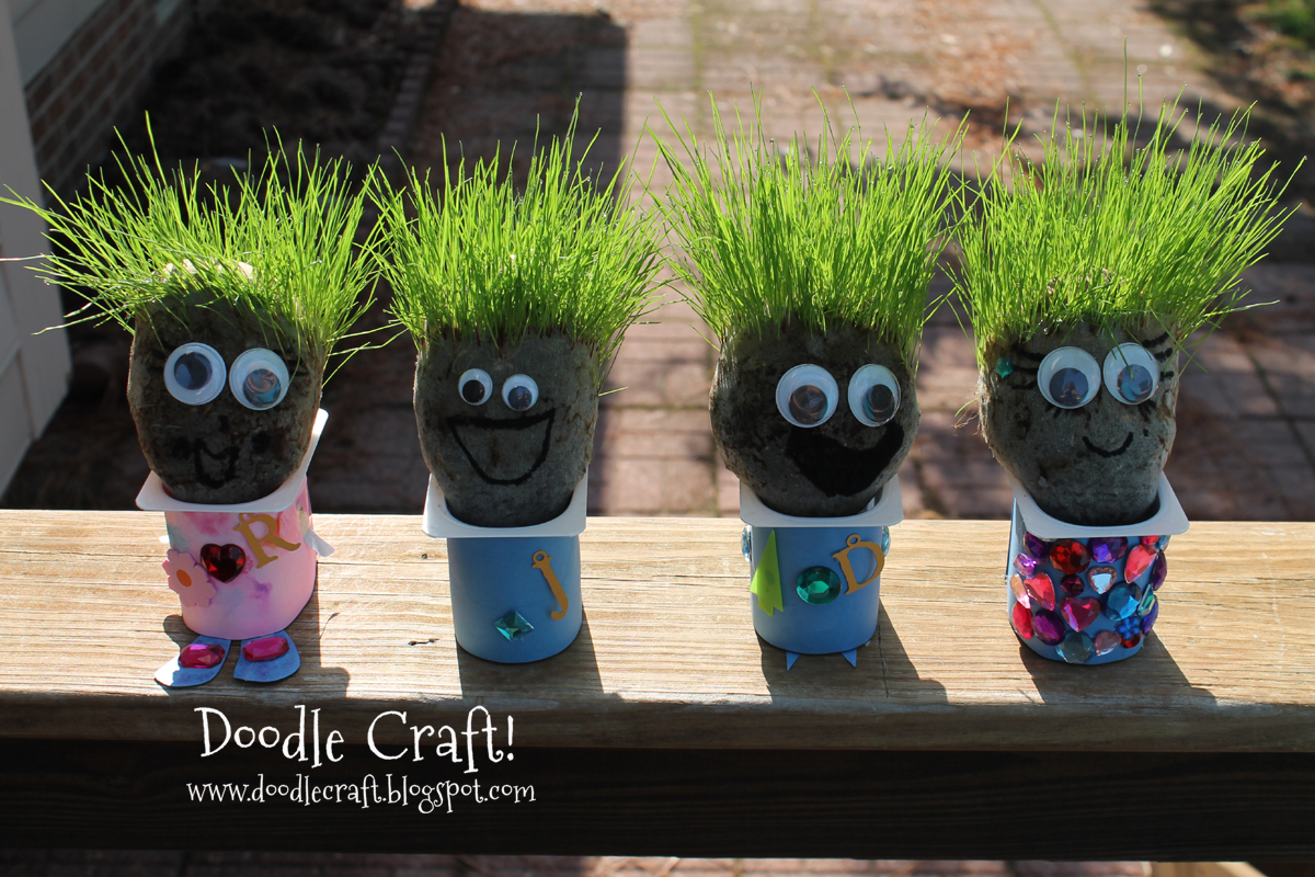Doodlecraft Little Chia Pet heads!