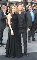 Angelina Jolie and fiance Brad Pitt at red carpet