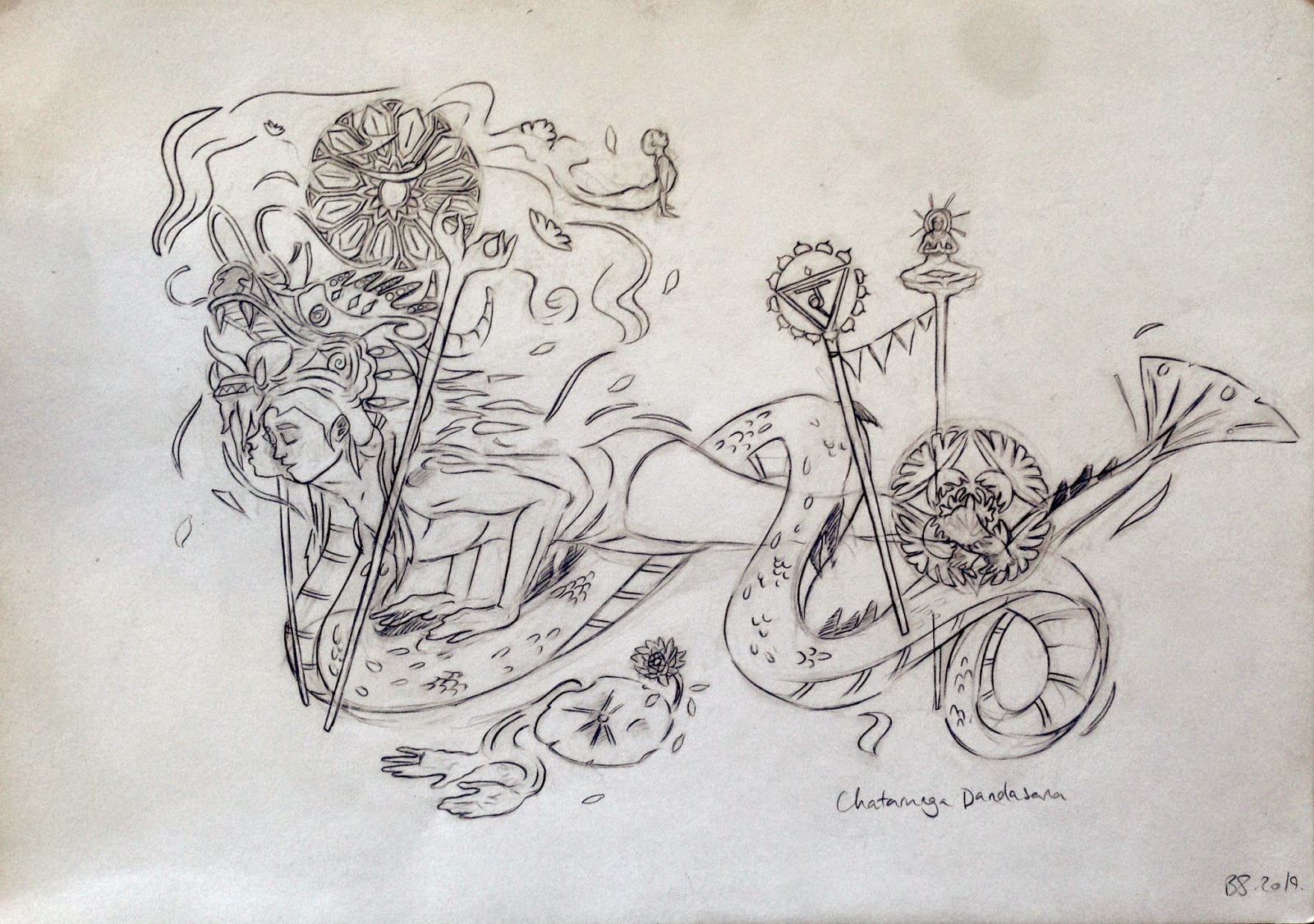 hand drawn and quartered