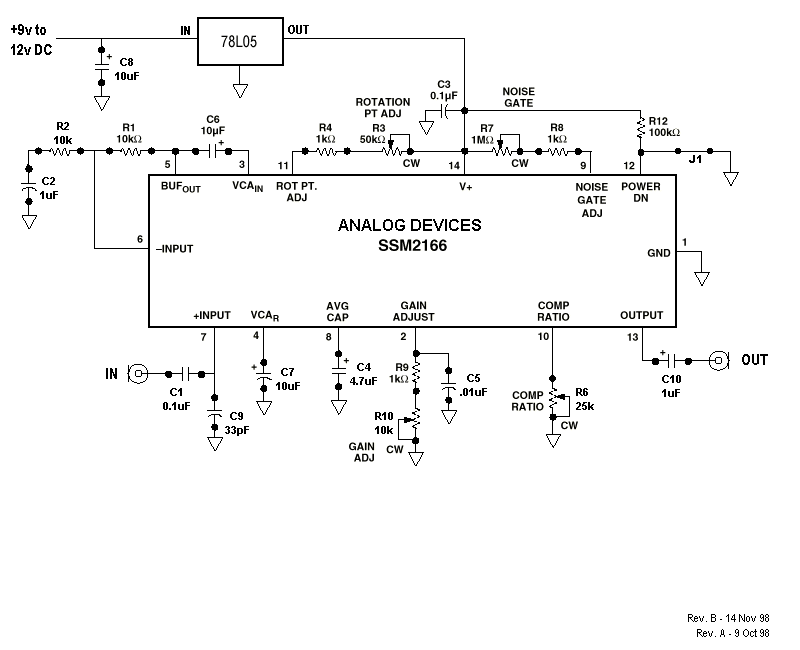 Circuitos compresores de audio: Circuito compresor procesador de audio