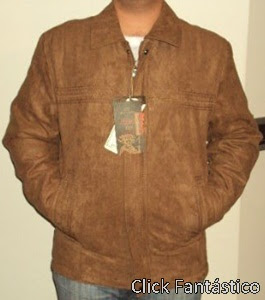 jaqueta de couro cru masculina