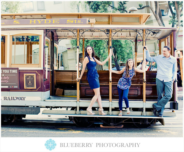 San Francisco cable car engagement photography session