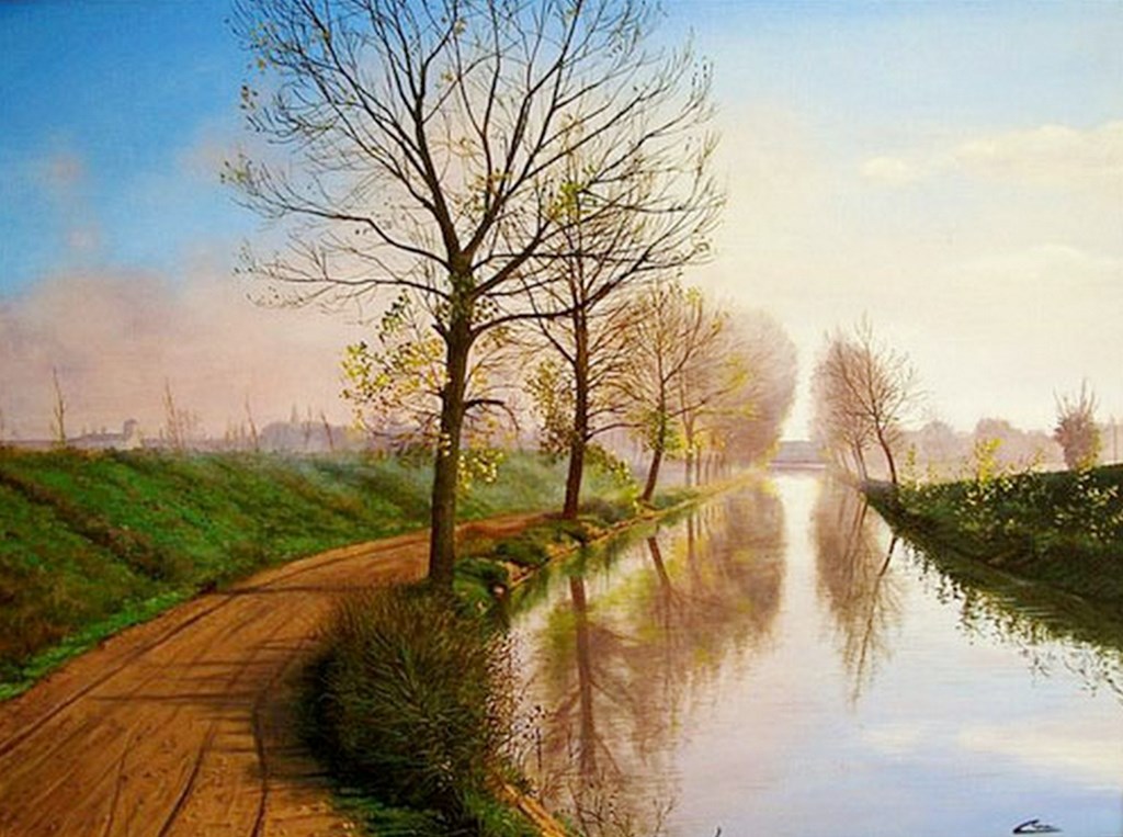 Cuadros Modernos Pinturas y Dibujos : Agradables Paisajes Pintados al Óleo