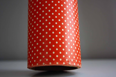 Something to be Found - Vintage red polka dot wrapping paper