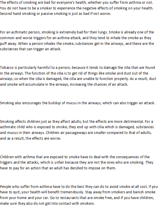 what asthma Smoking with asthma