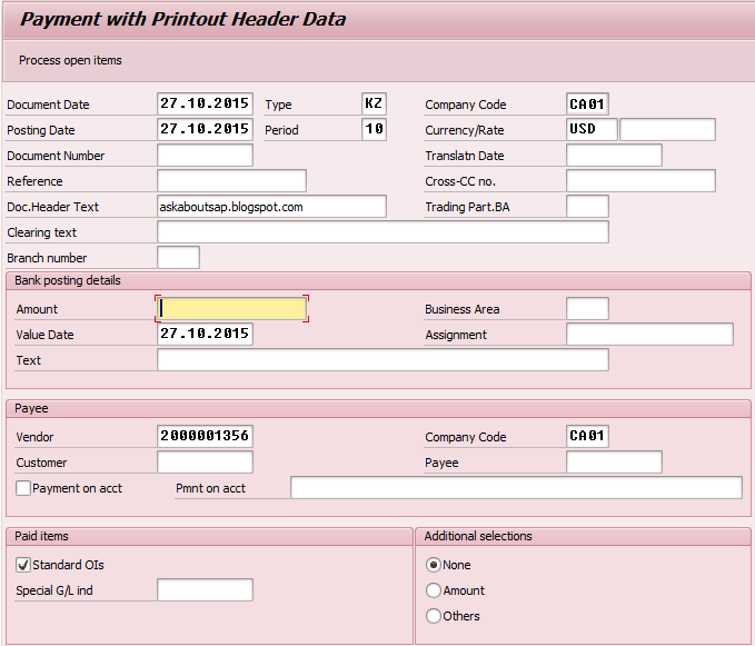 All About SAP Outgoing Payment with printout cheque in SAP (TCode F58