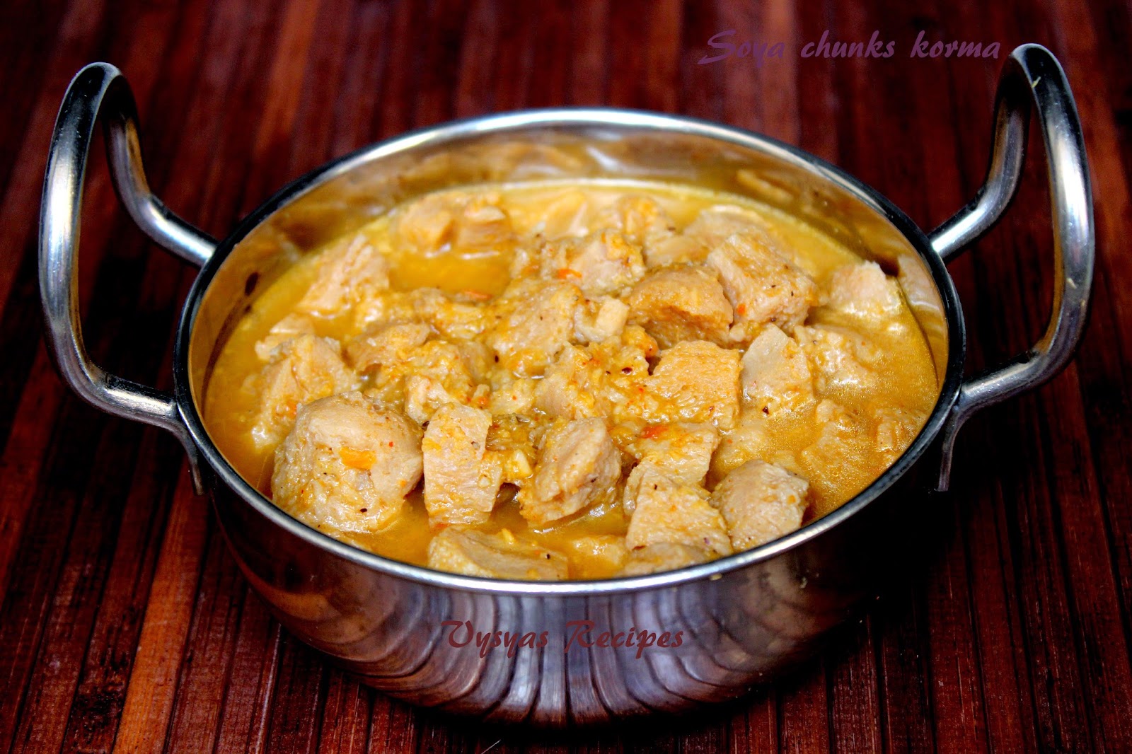 Vysya's Delicious recipes Soya chunks kurma Soya chunks korma side