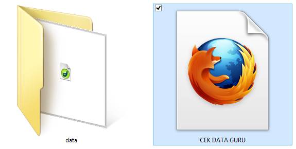 Setelah data di simpan, masuk kembali ke folder data yang anda extract