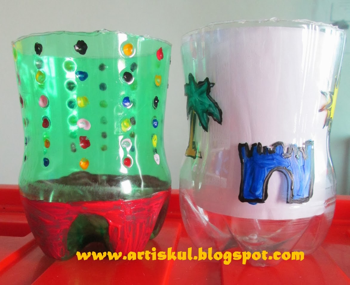 Art School Toothbrush Holder from Recycled Soda Bottles