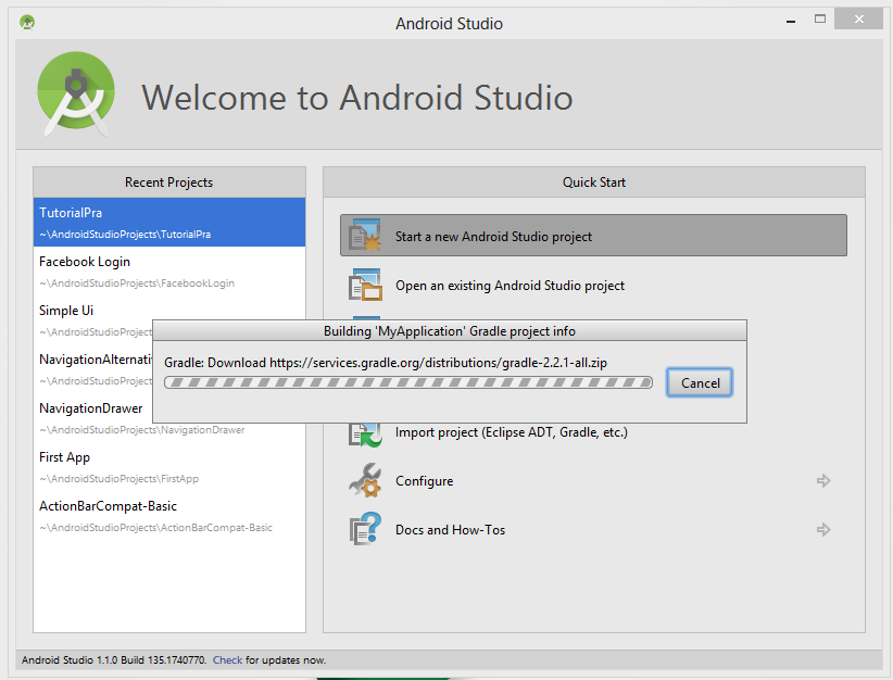 android studio gradle download
