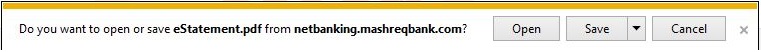 Download e-statement from Mashreq Internet Banking - Screen Shot