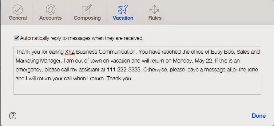 vacation leave mail