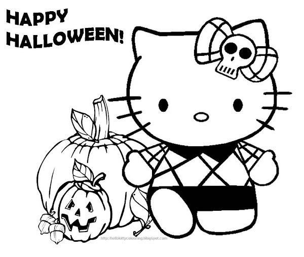 Hello Kitty Halloween Coloring Pages