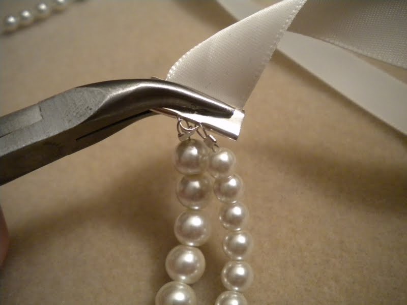 Making a Ribbon and Pearl Bracelet - Try It - Like It - Create it