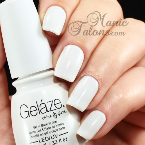 Gelaze White on White Swatch, Gel Polish, Soak Off Gel, White Gel Polish