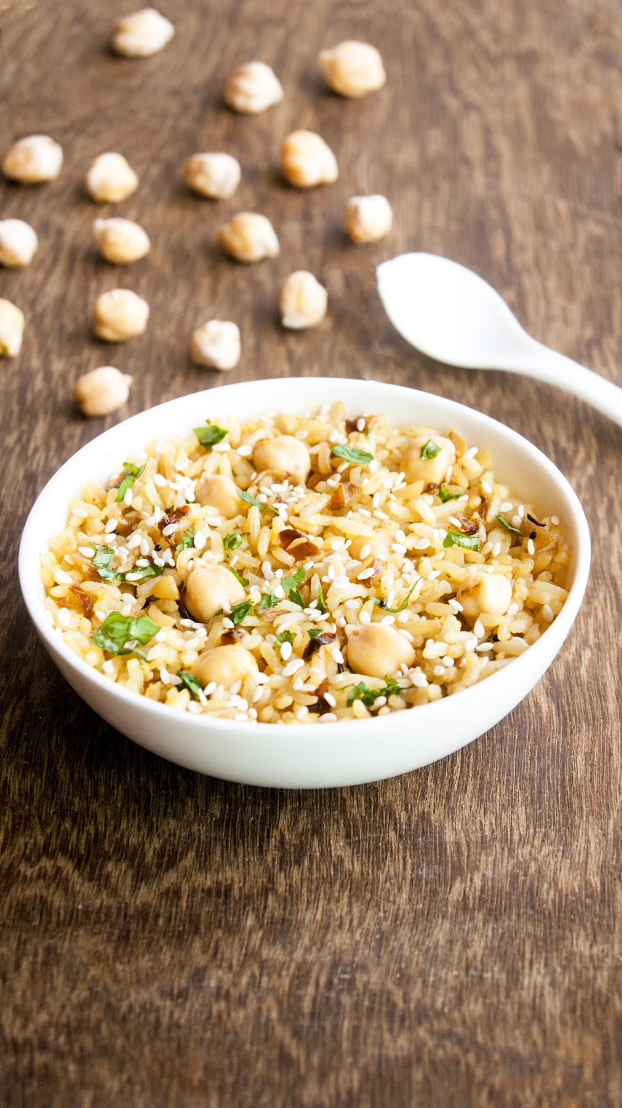Always Hungry Chickpeas rice with coconut milk and sesame seeds