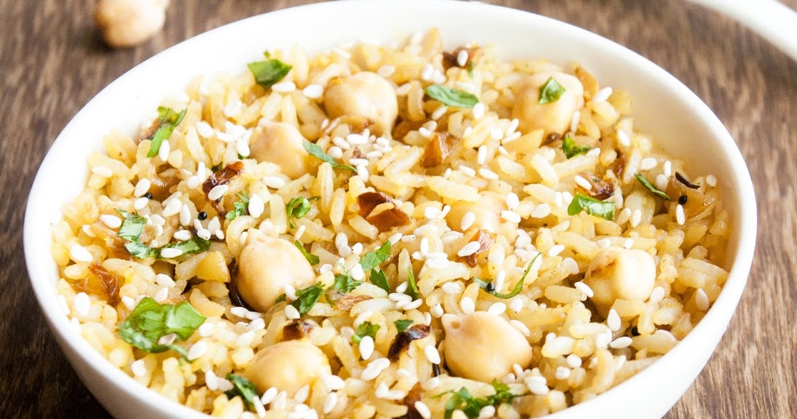Always Hungry Chickpeas rice with coconut milk and sesame seeds