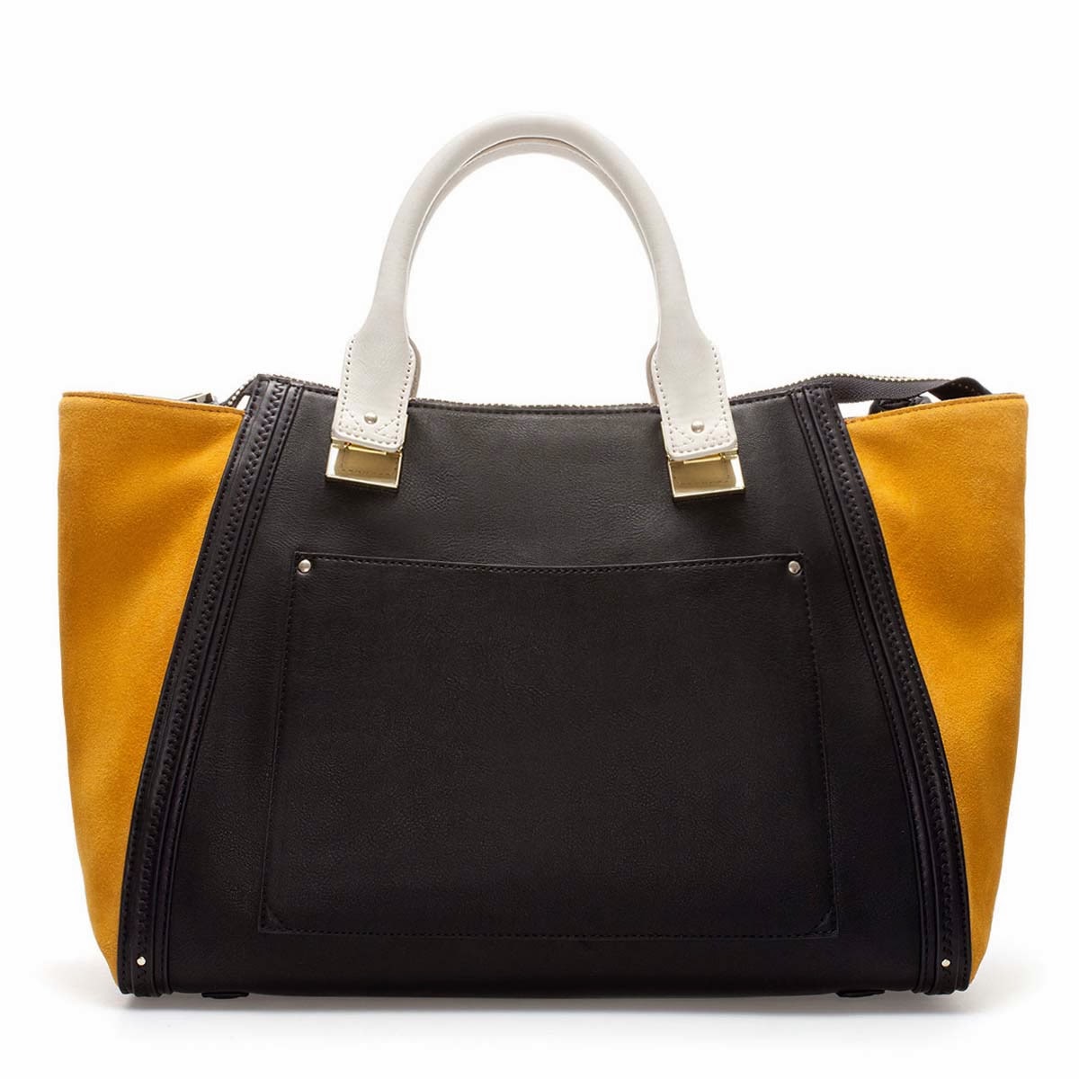 ZARA NEW COLLECTION 2013. YELLOW MUSTARD BOWLING SUEDE LEATHER BAG