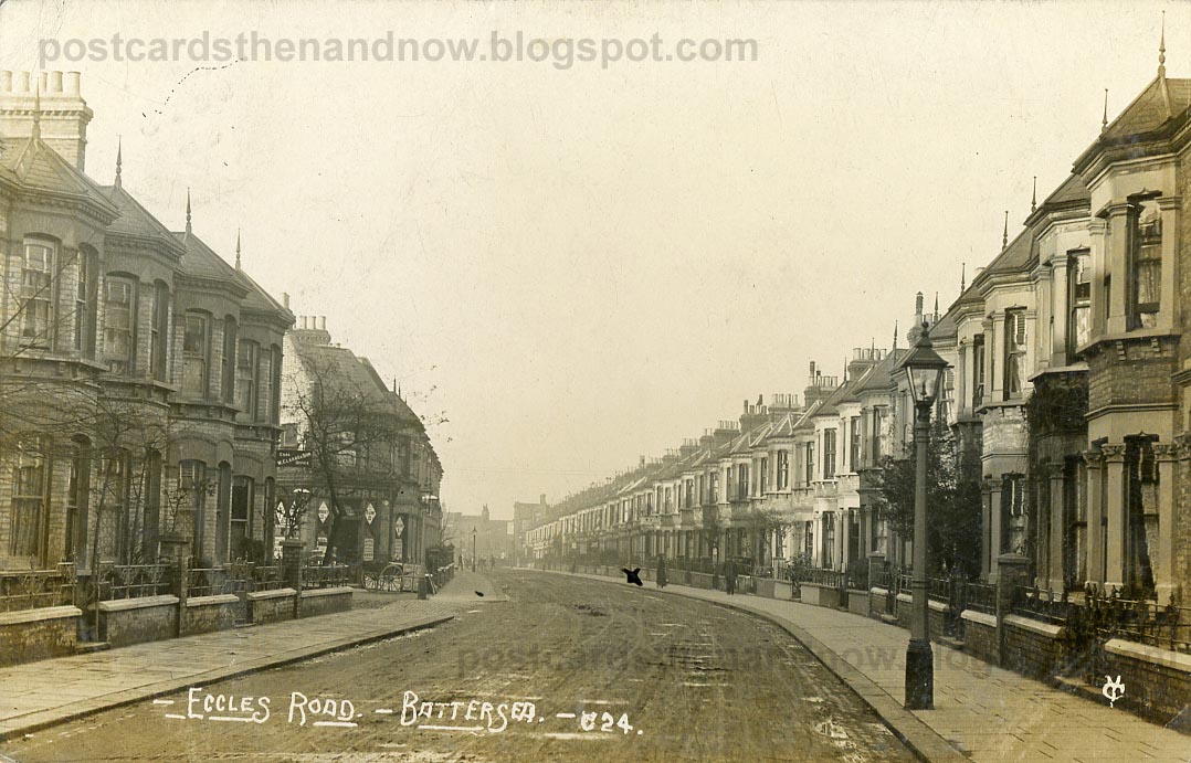 Postcards Then and Now South London, Battersea, Eccles Road 1906