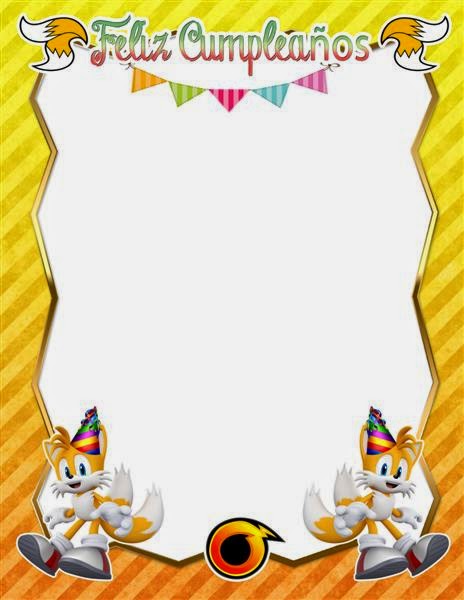 Marco de cumpleaños inspirado en Tails