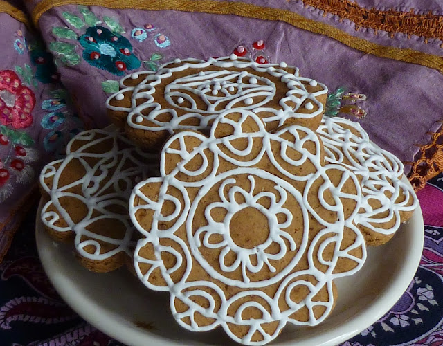 gourmet gingerbread cookies with purple