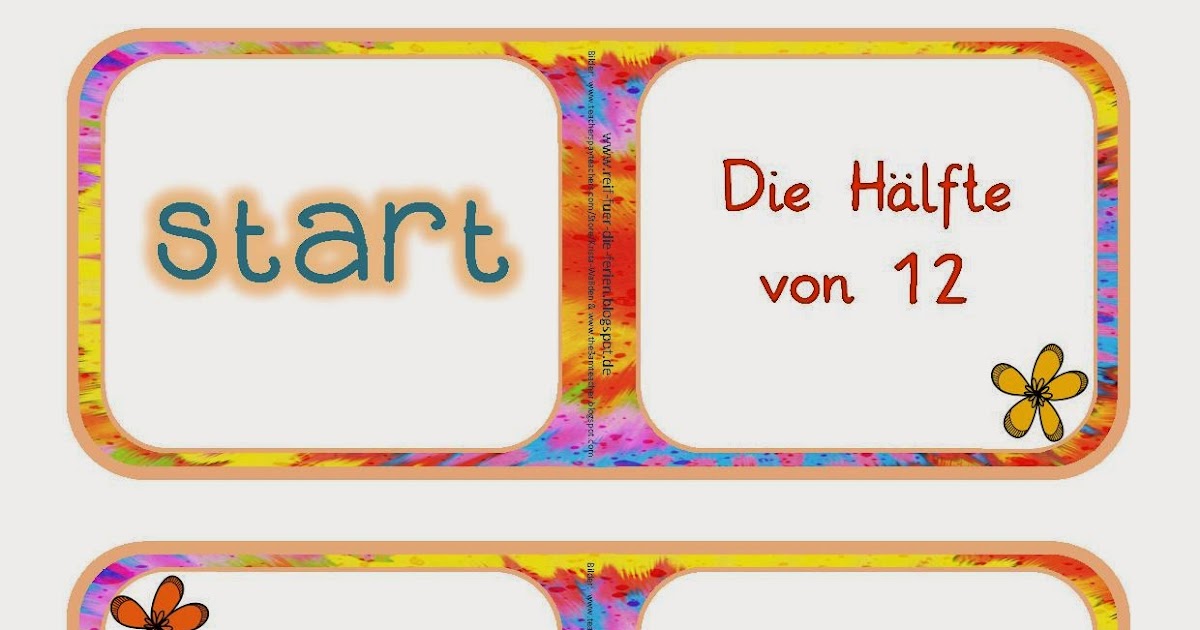 Reif für die Ferien MatheDomino Das Doppelte und die Hälfte