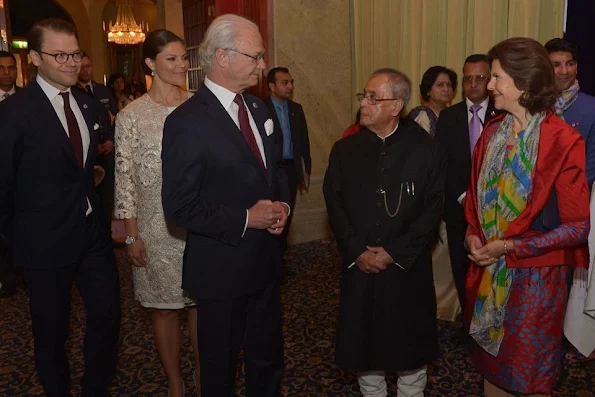 King Carl Gustaf and Queen Silvia of Sweden, Prince Daniel and Crown Princess Victoria of Sweden, India's President Shri Pranab Mukherjee