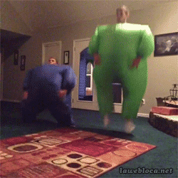 sumo breakdance funny men in inflatable fat suits dancing funny