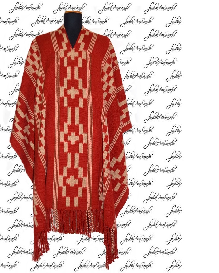 Poncho atado Nº A023 - UN PAÑO TRAMA FINA, URDIMBRE FINA - CONSULTE STOCK