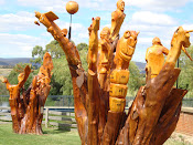 Wood sculptures at Ross