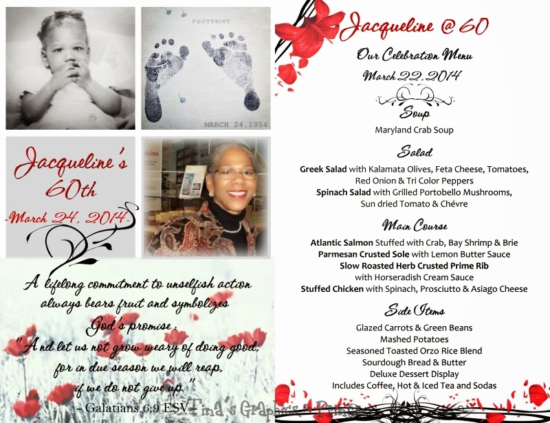 TINA&#039;S GRAPHICS &amp; PRINTS: 2-Page 60th Birthday Party Menu (Red and