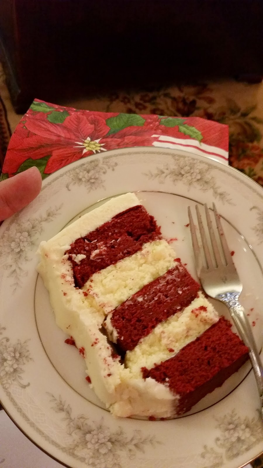 Red Velvet Cake Piece In Little Blues Red Velvet Cake Piece In Little Blues