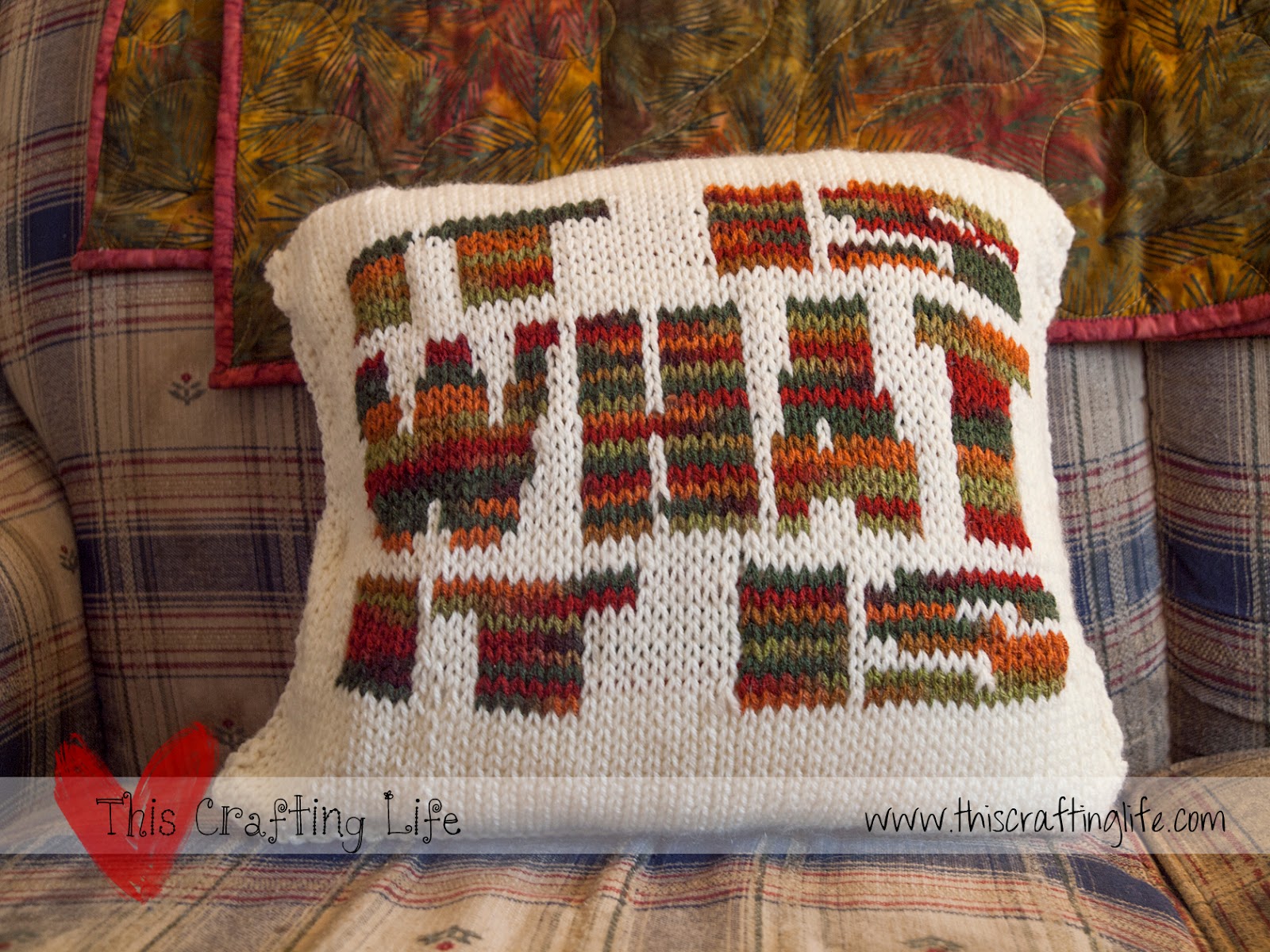 This Crafting Life It Is What It Is Pillow {Knit/Crochet Chart}