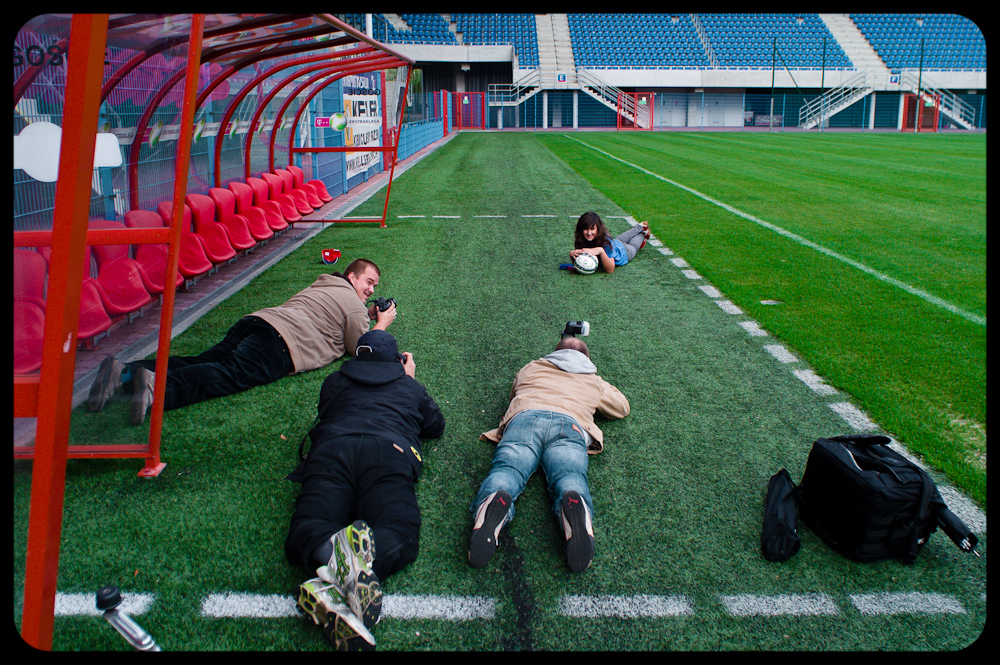 fot. Łukasz Cyrus Sesja zdjęciowa na Stadionie Piasta Gliwice. fot. Łukasz Cyrus, Ruda Śląska.