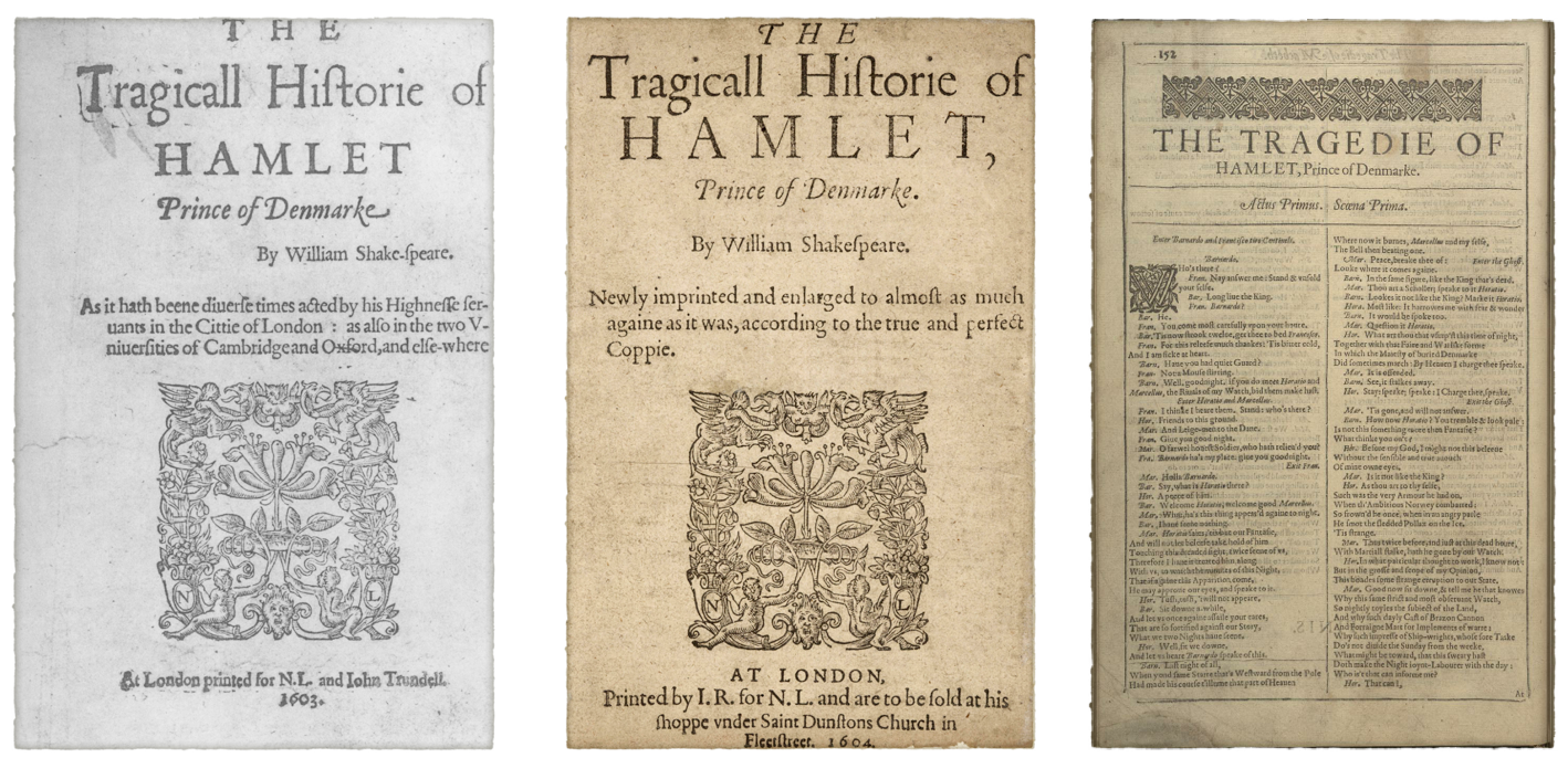 Truepenny Players Hamlet The Three Texts of Hamlet