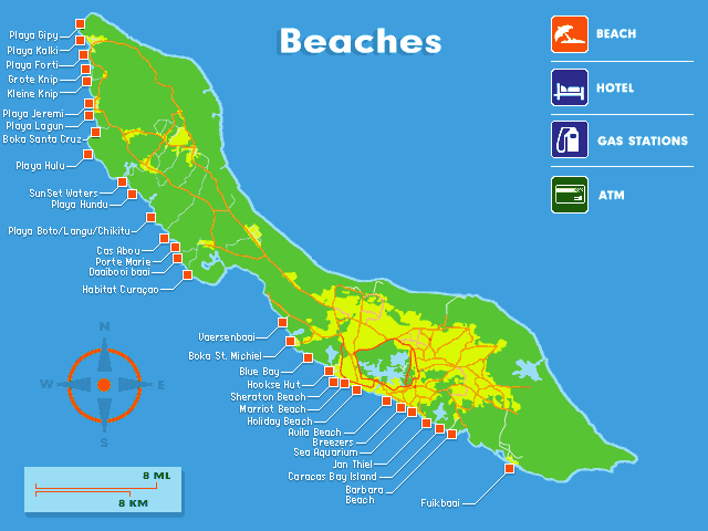 Aruba Best Beaches Map Aruba Best Beaches Map
